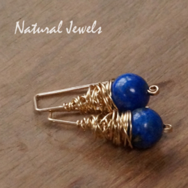 xxx - verkocht - xxx Gereserveerd - gouden Lapis Lazuli cocoon pins