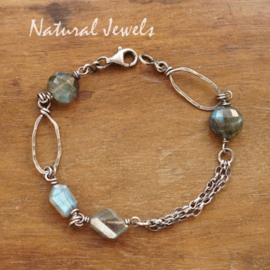 xxx - verkocht - xxx Zilveren armband Labradoriet