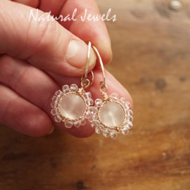 Bergkristal oorbellen goud