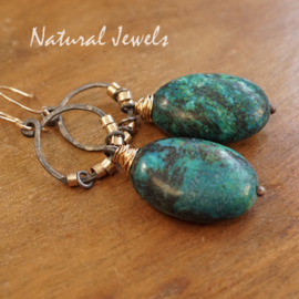 Chrysocolla oorbellen