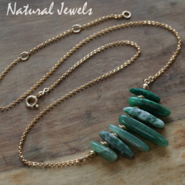 Golden Necklace African Jade