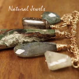 Gouden halsketting Chrysopraas