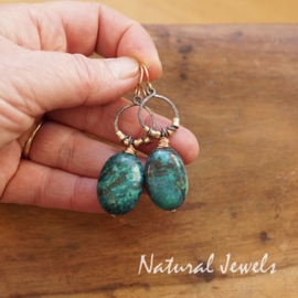 Chrysocolla oorbellen