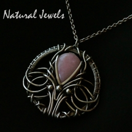 xxx - verkocht - xxx Necklace Jugendstil Pink Opal