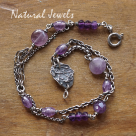 Amethist zilveren armband