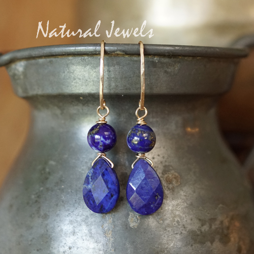 Lapis Lazuli oorbellen goud