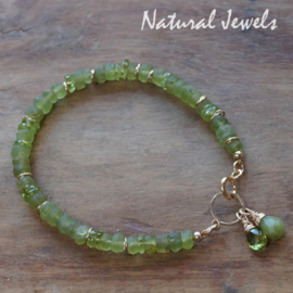 xxx - verkocht xxx Gereserveerd - Peridot armband goud