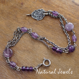 Amethist zilveren armband