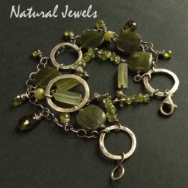 xxx - verkocht - xxx Bracelet Earthy Green Gemstones