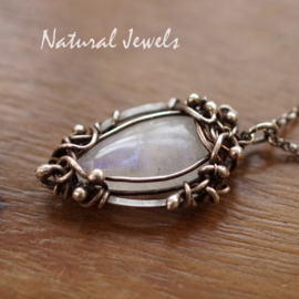 Zilveren hanger Maansteen