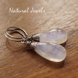 Zilveren Maansteen oorbellen druppel
