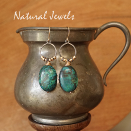 Chrysocolla oorbellen