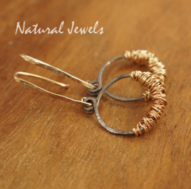 Goud en zilver handgemaakte oorbellen