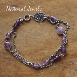 Amethist zilveren armband