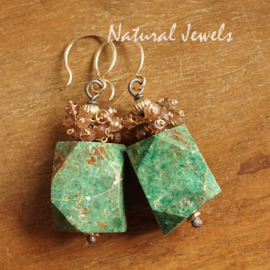 Chrysocolla oorbellen