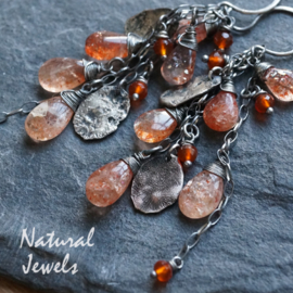 xxx - verkocht xxx Zilveren oorbellen robuuste Zonnesteen