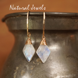 Maansteen oorbellen ruit