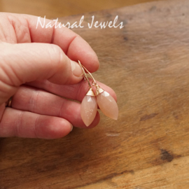 xxx - verkocht - xxx Roze Maansteen oorbellen