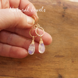 xxx - verkocht - xxx Maansteen oorbellen goud