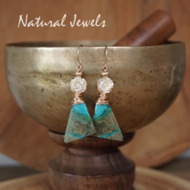 xxx - verkocht - xxx Statement oorbellen blauwe steen