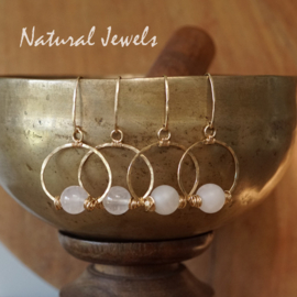 xxx - verkocht - xxx Rozenkwarts oorbellen