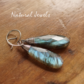 Labradoriet oorbellen zilver