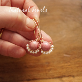 Roze oorbellen goud