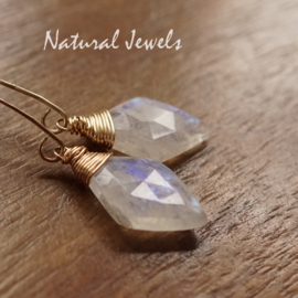 Maansteen oorbellen ruit