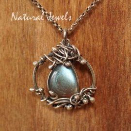 Zilveren hanger Labradoriet