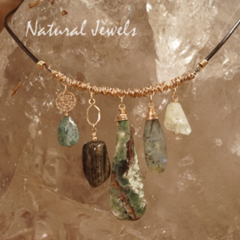 Gouden halsketting Chrysopraas