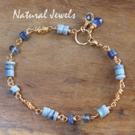 xxx - verkocht xxx Blauwe Opaal armband goud