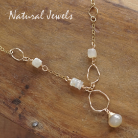 Gouden Maansteen ketting