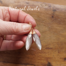 Bruine Maansteen oorbellen