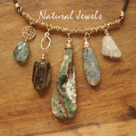 Gouden halsketting Chrysopraas