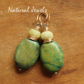 Chrysocolla oorbellen