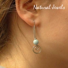 xxx - verkocht xxx Silver Earrings Amazonite Spirals Hooks