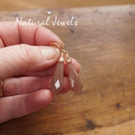 Bruine Maansteen oorbellen