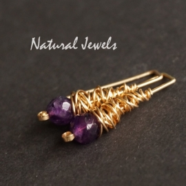 xxx - verkocht xxx Oorbellen 14K GF Amethyst Cocoons