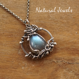 Zilveren hanger Labradoriet