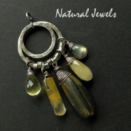 xxx - verkocht - xxx Hanger Grey and Yellow gemstones