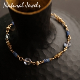 14K Goldfilled bracelet with sapphires