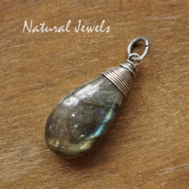Labradoriet hanger zilver