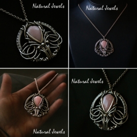 xxx - verkocht - xxx Necklace Jugendstil Pink Opal