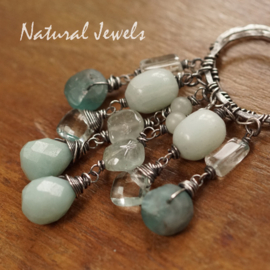 xxx - verkocht - xxx Blauwe steen oorbellen zilver