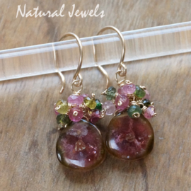 xxx - verkocht xxx Watermeloentoermalijn oorbellen