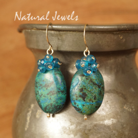 Chrysocolla oorbellen