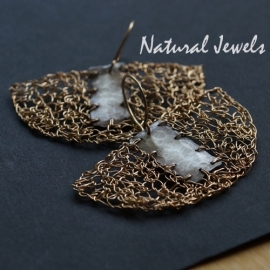 Silver and Goldfilled earrings Fused Freeform