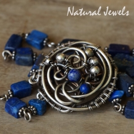 xxx - verkocht - xxx Zilveren armband Lapis Flow