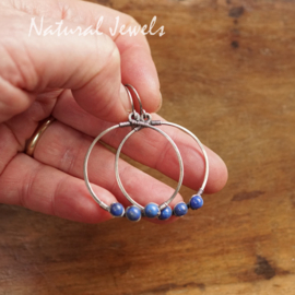 Blauwe edelsteen oorbellen