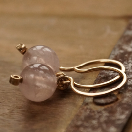 xxx - verkocht xxx Goldfilled oorbellen Basic Rosequartz